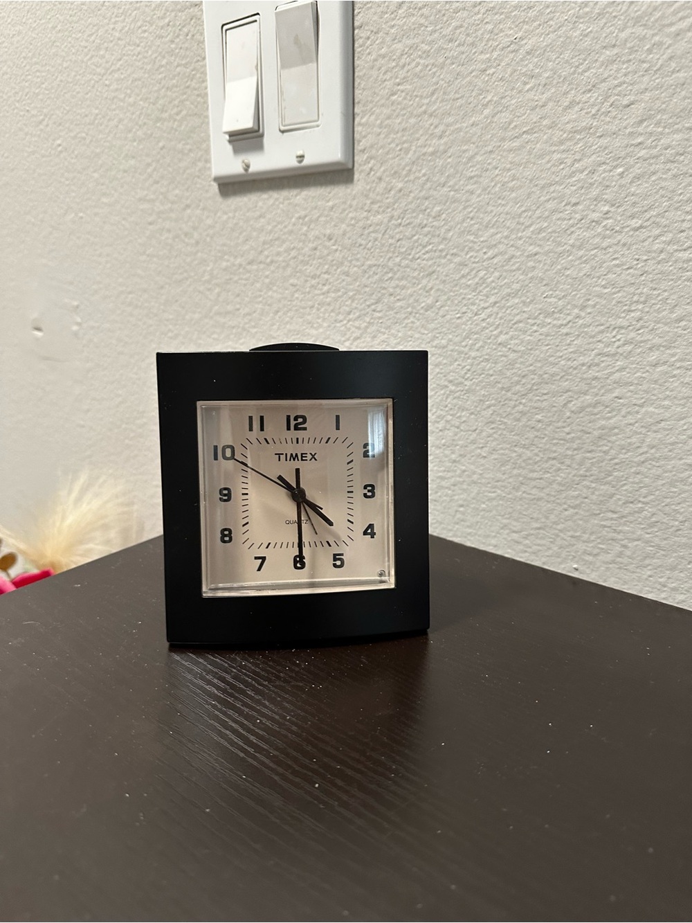 Timex Black and White Square Alarm Clock